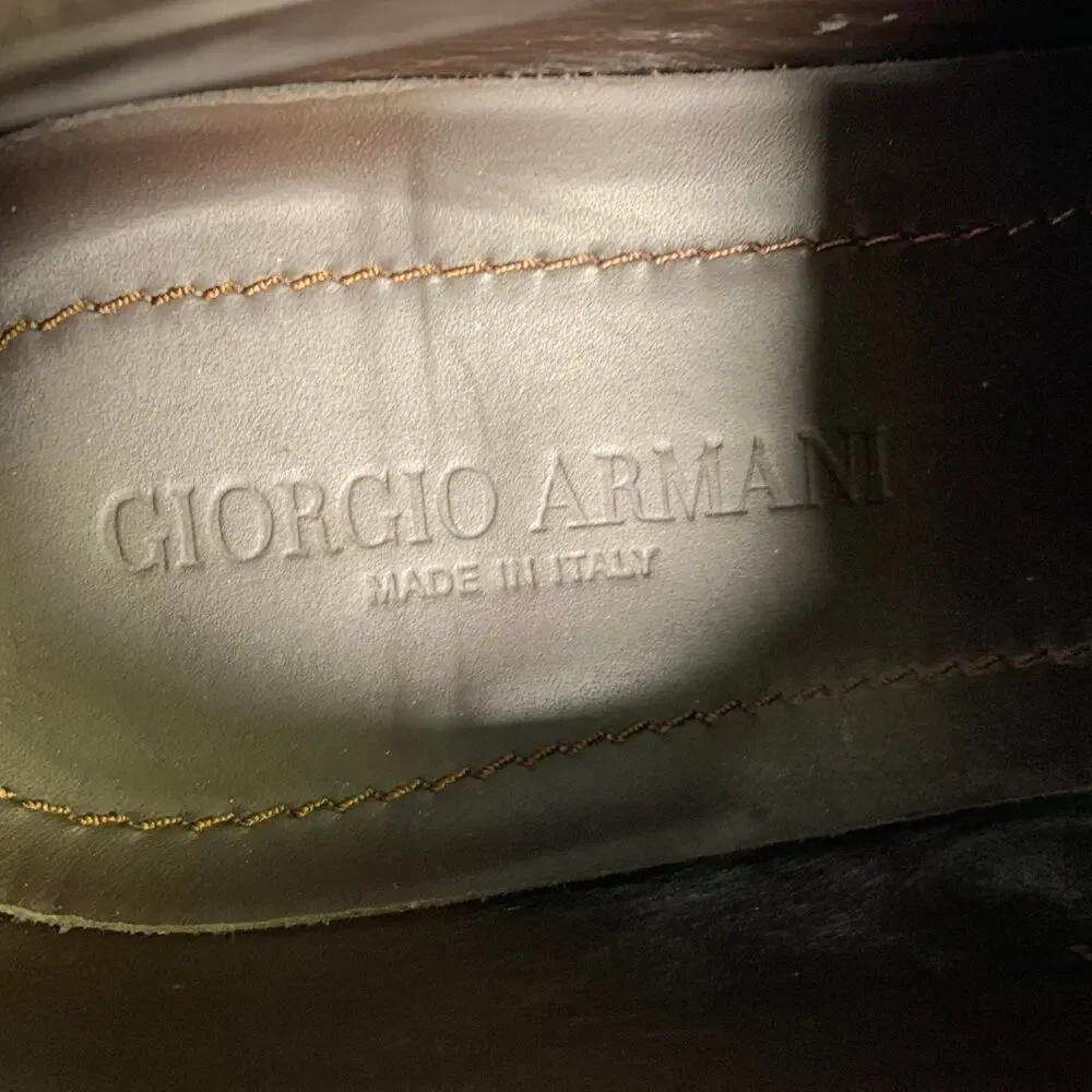 GIORGIO ARMANI Size 8 Brown Leather Oxford Lace Up Shoes